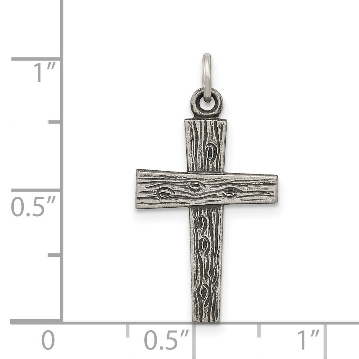 Antiqued Cross Charm Pendant in Real 925 Sterling Silver