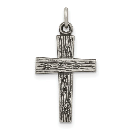 Antiqued Cross Charm Pendant in Real 925 Sterling Silver