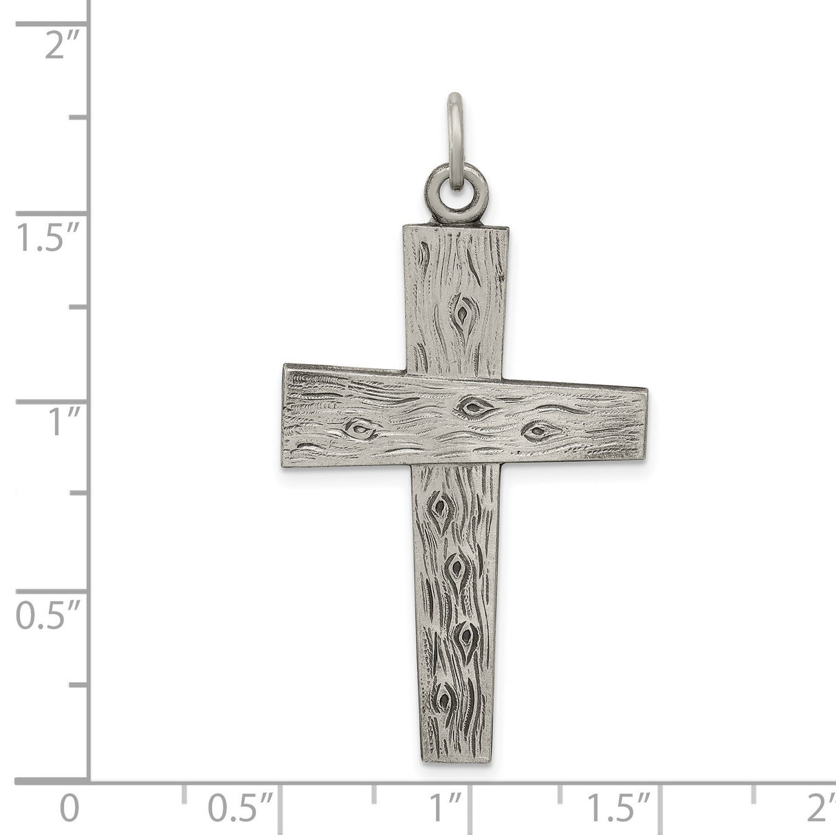 Antiqued Cross Charm Pendant in Real 925 Sterling Silver