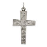 Antiqued Cross Charm Pendant in Real 925 Sterling Silver