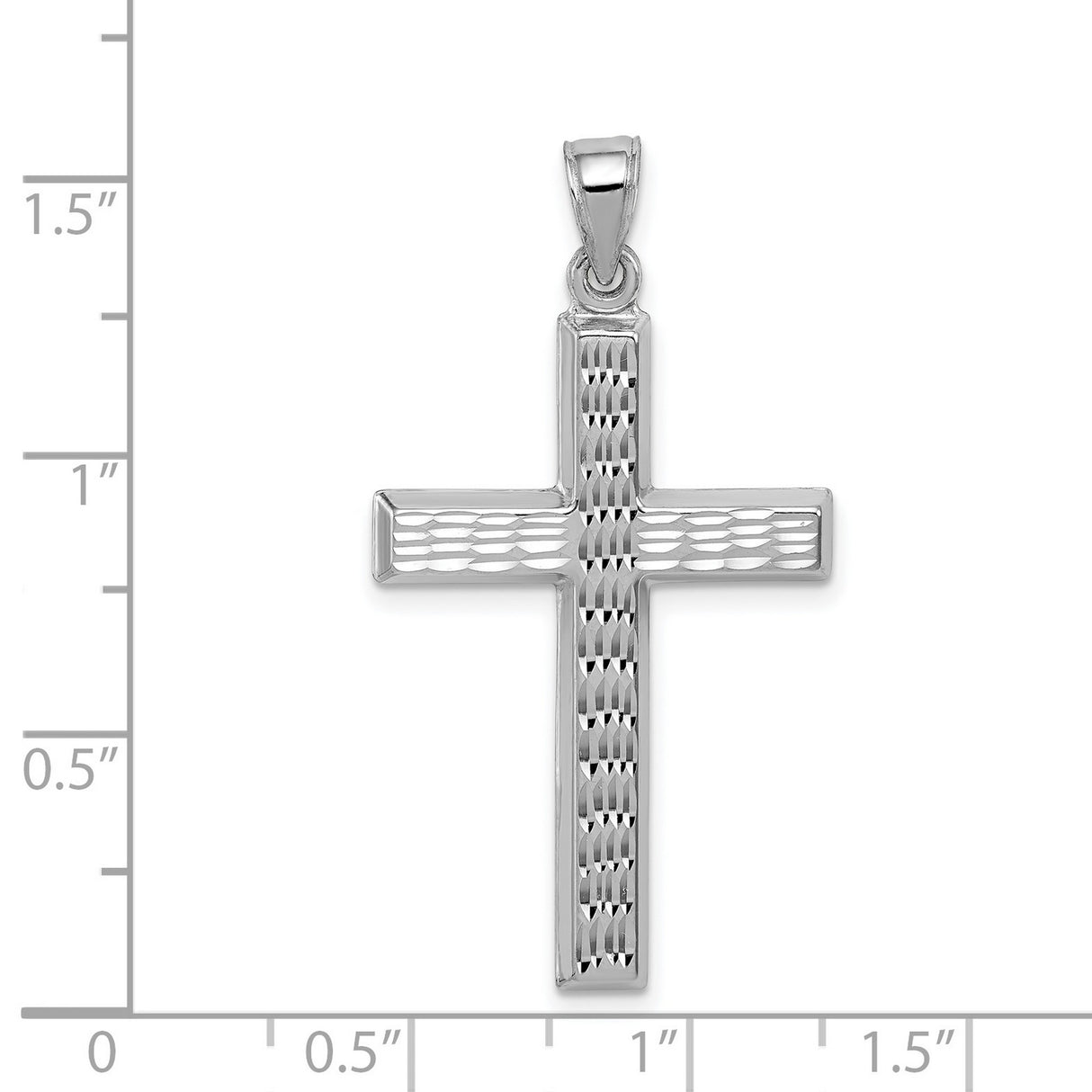 Diamond Cut Cross Charm Pendant in Real 925 Sterling Silver