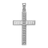 Diamond Cut Cross Charm Pendant in Real 925 Sterling Silver