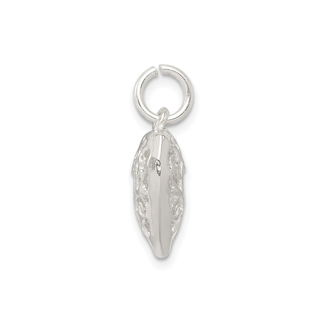 Sterling Silver Heart Pendant with Filigree Scrollwork and Cutout Center Design for Women