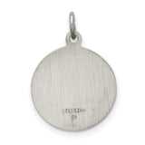 Confirmation Word and Chalice Round Charm Pendant in Real 925 Sterling Silver
