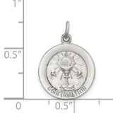 Confirmation Word and Chalice Round Charm Pendant in Real 925 Sterling Silver