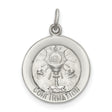 Confirmation Word and Chalice Round Charm Pendant in Real 925 Sterling Silver