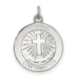 Sterling Silver Confirmation Cross Pendant with Radiating Design and Cloud Detail