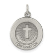 Miniature Confirmation Word and Cross Charm Pendant in Real 925 Sterling Silver