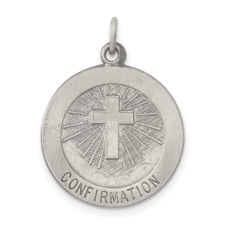 Sterling Silver Confirmation Pendant with Radiant Cross and Cloud Details for Men and Women