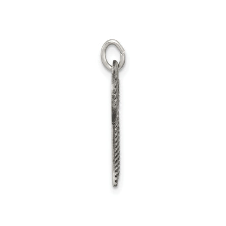 Sterling Silver Chai Pendant with Textured Detailing, Hebrew Life Symbol Charm