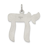 Solid Chai Life Symbol Charm Pendant in Real 925 Sterling Silver