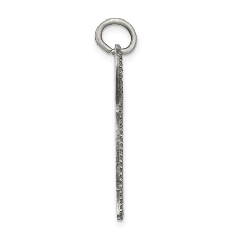 Sterling Silver Chai Pendant with Textured Detailing, Hebrew Life Symbol Charm