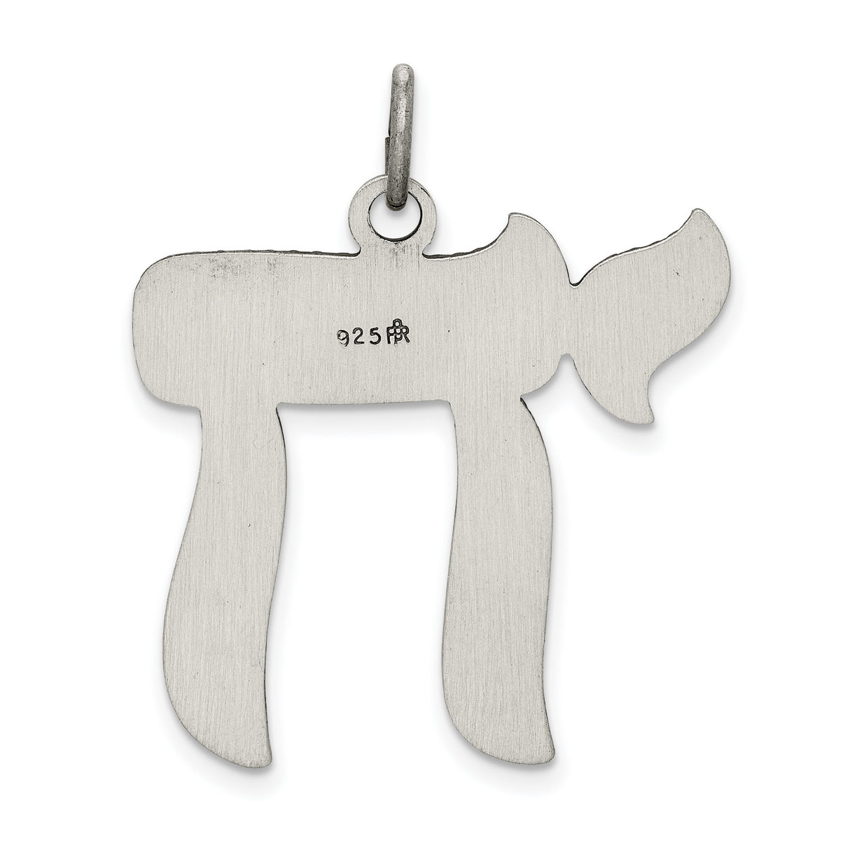 Antiqued Chai Life Symbol Charm Pendant in Real 925 Sterling Silver
