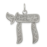 Antiqued Chai Life Symbol Charm Pendant in Real 925 Sterling Silver