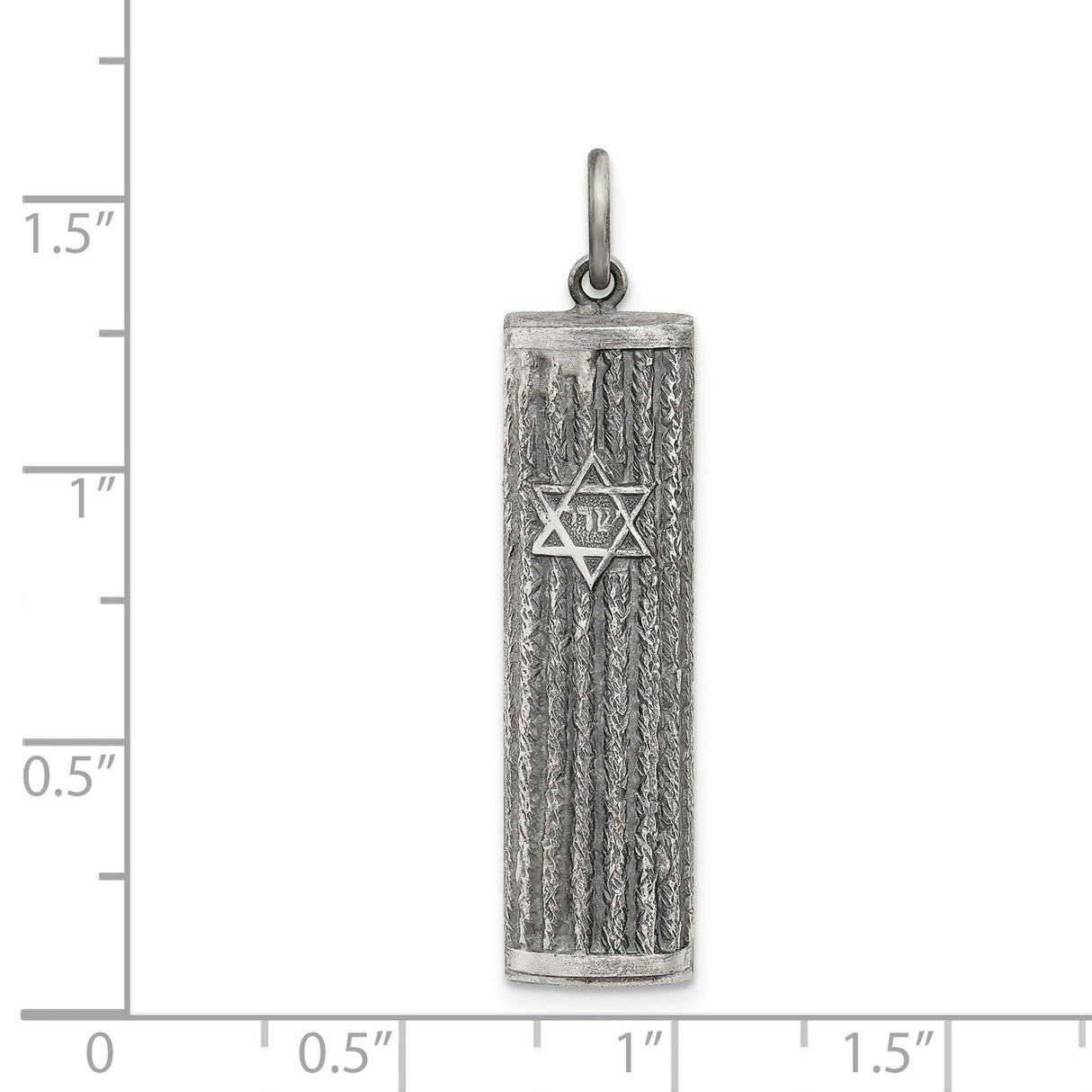 Hollow Mezuzah With Star Of David Shin Charm Pendant in Real 925 Sterling Silver