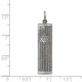 Hollow Mezuzah With Star Of David Shin Charm Pendant in Real 925 Sterling Silver