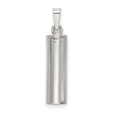 Hollow Mezuzah With Star Of David Accent And Shin Symbol Charm Pendant in Real 925 Sterling Silver