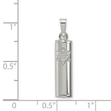 Hollow Mezuzah With Star Of David Accent And Shin Symbol Charm Pendant in Real 925 Sterling Silver