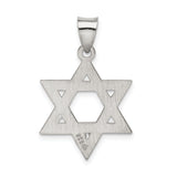 Sterling Silver Star of David Pendant, Textured Jewish Symbol for Men and Women