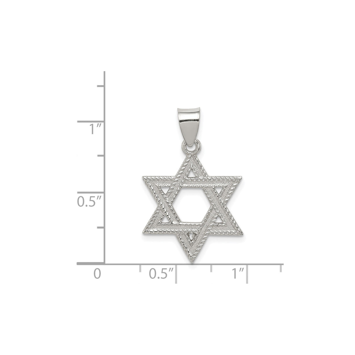 Sterling Silver Star of David Pendant, Textured Jewish Symbol for Men and Women
