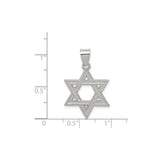 Sterling Silver Star of David Pendant, Textured Jewish Symbol for Men and Women