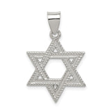 Sterling Silver Star of David Pendant, Textured Jewish Symbol for Men and Women
