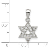 CZ Star of David Charm Pendant in Real 925 Sterling Silver