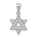CZ Star of David Charm Pendant in Real 925 Sterling Silver