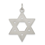 Sterling Silver Star of David Pendant with Textured Design, Traditional Jewish Symbol