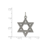 Sterling Silver Star of David Pendant with Textured Design, Unisex Jewish Charm