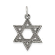 Sterling Silver Star of David Pendant, Textured Engraving, Jewish Symbol for Men or Women