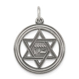 Sterling Silver Star of David Pendant with Chai Hebrew Symbol, Jewish Faith Charm