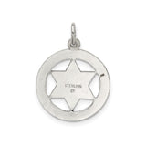 Sterling Silver Star of David Pendant with Hebrew Inscription, Judaica Religious Charm
