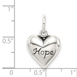 Antiqued Hope Charm Pendant in Real 925 Sterling Silver