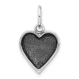 Antiqued Desire Heart Charm Pendant in Real 925 Sterling Silver