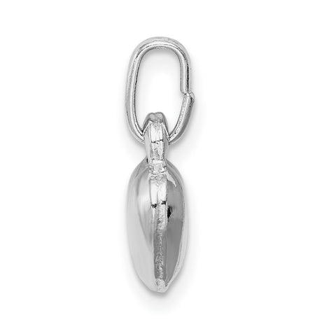 Sterling Silver Heart Pendant Charm, Polished Minimalist Love Symbol for Women