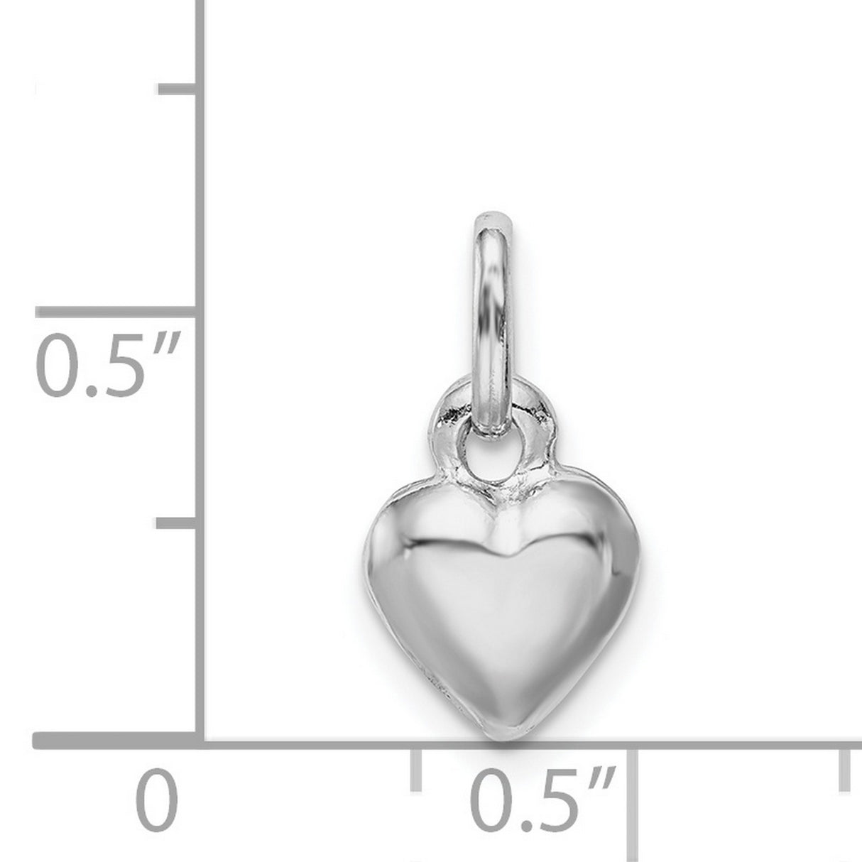 Sterling Silver Heart Pendant Charm, Polished Minimalist Love Symbol for Women