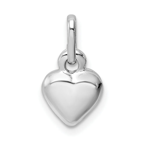Sterling Silver Heart Pendant Charm, Polished Minimalist Love Symbol for Women