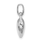 Sterling Silver Heart Pendant Charm with Smooth Polished Finish, Minimalist Love Symbol for Women