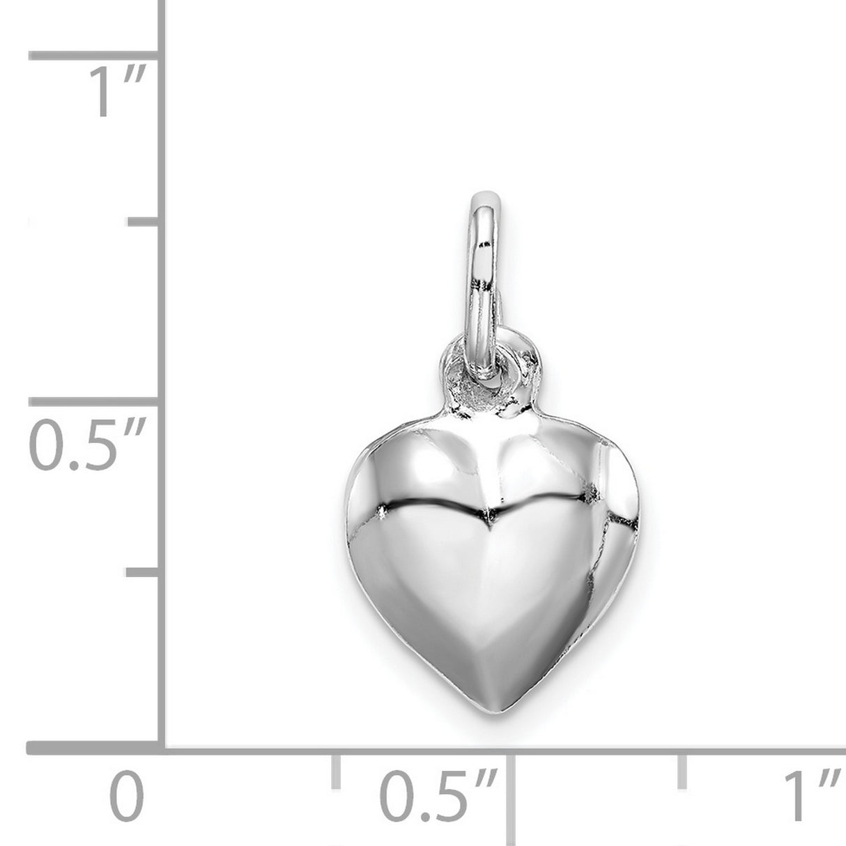 Sterling Silver Heart Pendant Charm with Smooth Polished Finish, Minimalist Love Symbol for Women