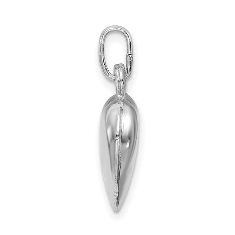 Sterling Silver Heart Pendant, Smooth Polished Minimalist Charm, Romantic Jewelry for Women