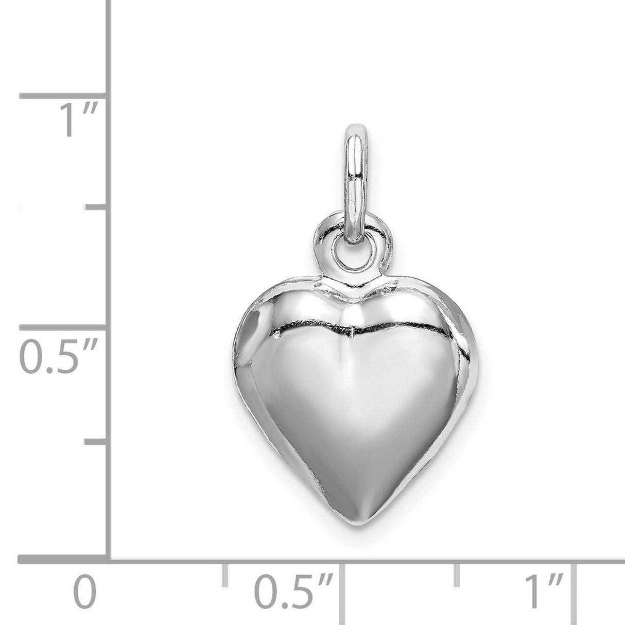 Sterling Silver Heart Pendant, Smooth Polished Minimalist Charm, Romantic Jewelry for Women