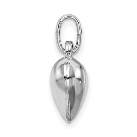 Sterling Silver Puffed Heart Pendant, Polished Smooth Charm, Romantic Minimalist Jewelry for Women