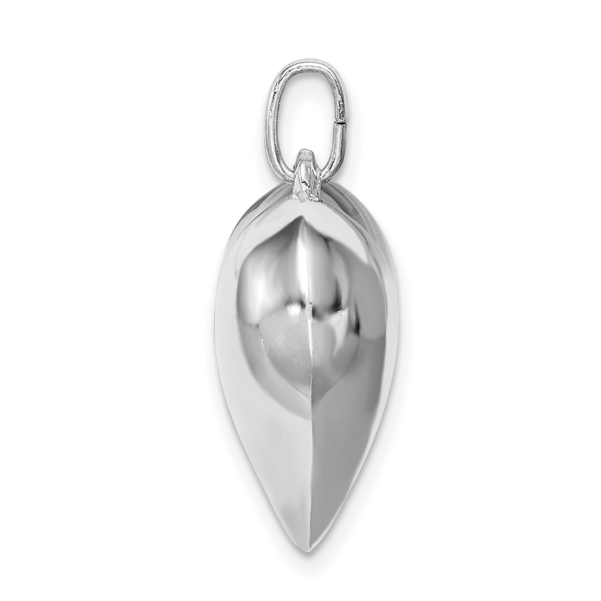 Sterling Silver Heart Pendant, Polished Minimalist Charm for Women