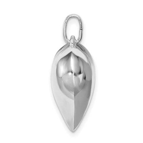 Sterling Silver Heart Pendant, Polished Minimalist Charm for Women
