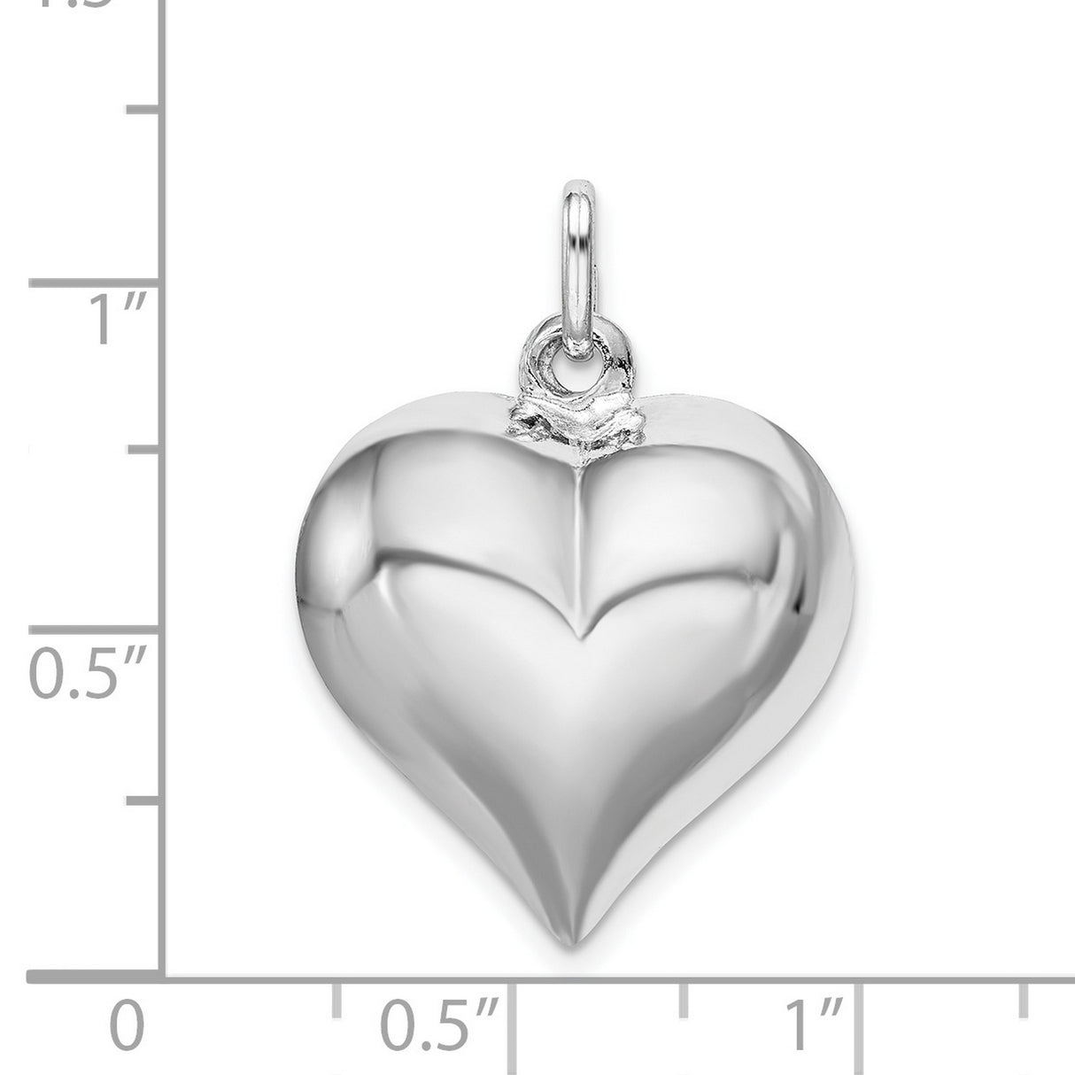 Sterling Silver Heart Pendant, Smooth Polished Finish, Minimalist Romantic Charm for Women