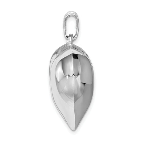 Sterling Silver Heart Pendant, Polished Puffed Design, Romantic Minimalist Jewelry for Women