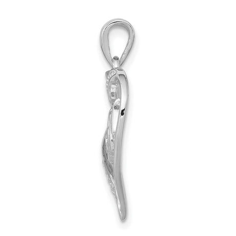 Sterling Silver Heart Shaped Mom Pendant with Cubic Zirconia, Symbol of Love and Family