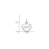 Sterling Silver Heart Pendant with LOVE Engraving, Minimalist Romantic Charm for Women