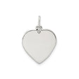 Sterling Silver Heart Pendant, Engravable Polished Charm, Minimalist Love Symbol for Women